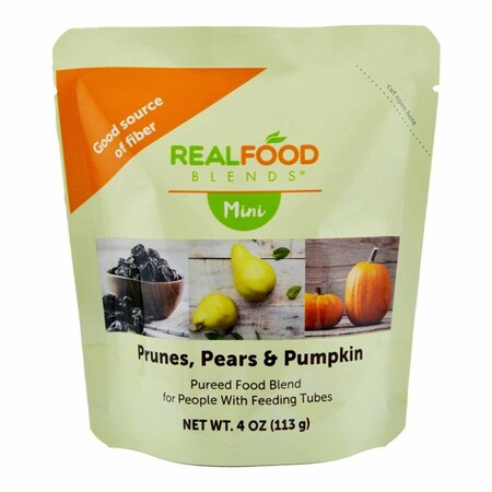 Real Food Blends Mini Tube Feeding Formula Prunes / Pears / Pumpkin Flavor Liquid 4 oz. Pouch, 12PK 182829